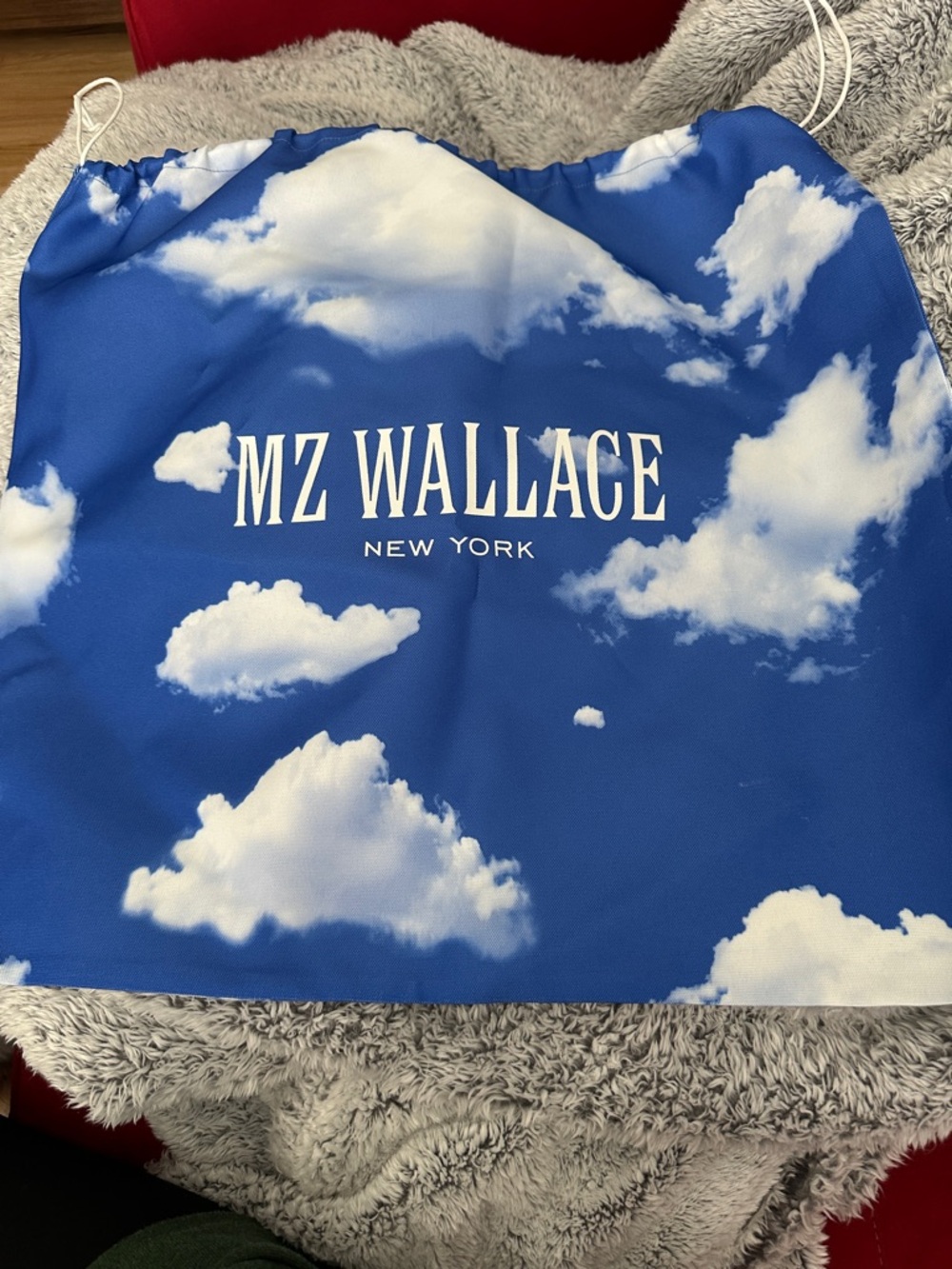MZ Wallace Royal Blue Cloud Print Drawstring Pouch
